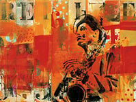 Editions Braun GC268 Vieux Thierry Jazz II Affiche Papier Orange 60x80 cm