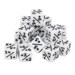 (White)20pcs Dice Set Puzzle Fun 6 Sided Number Acrylic Dice For Gaming PA