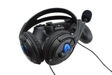 DELUXE HEADSET HEADPHONE WITH MICROPHONE +VOLUME CONTROL FOR PS4 CONTROLLER & PC