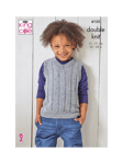 King Cole Simply Denim DK Kids' Sweater and Slipover Knitting Pattern, 6155