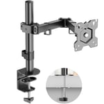 ONKRON Adjustable Monitor Arm Desk Mount for 13-34 Inch Screen, Single Monitor Arm up to 8 kg - Desk Monitor Mount VESA 75x75 & VESA 100x100 mm/Rotation Tilt Swivel Monitor Mount Arm D121E-B Black