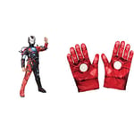 Rubie's Official Disney Marvel Venomized Iron Man Kids Costume, Halloween Venom & Official Marvel Avengers Assemble Iron Man Child Gloves,- One Size, Red