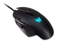 Acer Predator Cestus 315 (PMW010) - Souris - ergonomique - 8 boutons - filaire - USB - noir - Pour la vente au détail - pour Predator Helios 300; Predator Triton 300; 500