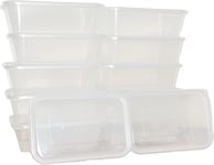 12 Pack Plastic Food Containers with Leak Proof Lids, Rectangular, meal prep, B