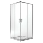 CABINE PAROI DOUCHE 100X100 H185 CM VERRE TRANSPARENT ANGULAIRE ITALIENNE READY