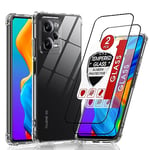 LeYi Coque pour Xiaomi Redmi Note 12 Pro 5G/Poco X5 Pro 5G avec 2 Verre Trempé Vitre Protection, Transparent Etui Housse de Protection Souple TPU Gel Silicone Bumper Antichoc Étui