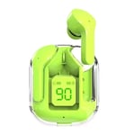 Nouveau Mini casque Bluetooth sans fil transparent Affichage numérique ENC réduction du bruit True Wireless Sports Music multicolore surp-vert