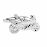 Silver F1 Motorcycle Motorbike Cufflinks Fast hp Race Bike Leather Wheel Helmet