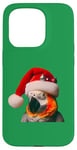 Coque pour iPhone 15 Pro Perroquet gris avec bonnet de Père Noël pour amoureux des propriétaires d'oiseaux