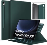 Étui Magnétique Pour Samsung Galaxy Tab S9 Fe 10,9""/S9 11"" 2023, Fin Et Léger, Avec Porte-Stylo Caché, Pour Tablette S9/S9 Fe, Vert Foncé.[F4386]