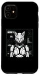 Coque pour iPhone 11 Robot chat Android Cyborg Futuriste Chaton félin