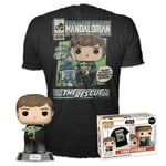 Funko Pop! & Tee: Star Wars: The Mandalorian - Luke Skywalker with Grogu - M