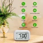 DOOMAY Digital Alarm Clock Bedside - Battery Powered Clock with LCD Display and