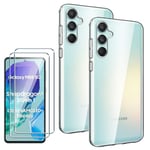 Xiangyun Coque pour Samsung Galaxy M55 5G 2 X Cover Transparent + 2 X Film de Verre Trempé Protection écran- Silicone Bumper Gel TPU Souple Housse Etui Protection Case (6.7")