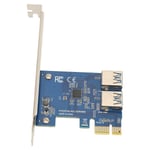 PCI E 1 - 2 Riser Card Hyvä joustavuus Suuri vakaus Pcie Splitter 1 - 2 PCIE Riser Card Bitcoin Ethereum Mining Blue Boardille