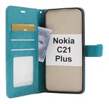 Crazy Horse Wallet Nokia C21 Plus (Turkos)