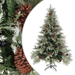 Sapin de No�l avec pommes de pin Vert et blanc 150 cm PVC et PE