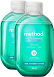 Method Multi Surface Cleaner Concentrate, Refreshing, Lotus flower + Sage fragrance, 2X 240 ml (Pack of 2)