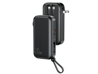 USAMS Powerbank PB63 3in1 10000mAh 20W Quick Charge US+EU Plug + Cables USB-C/Lightning/MicroUSB black/black 10KCD17201 (US-CD172)