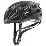 uvex Race 7 - Secure Performance Bike Helmet for Men & Women - Individual Fit - Extra Impact Protection - Black - 51-55 cm