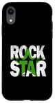 Coque pour iPhone XR Graphisme vert vieilli Green Rock Star