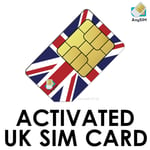 Acive Uk Sim Card, Receive Free Worldwide, No Set Up Needed, Plug And Play