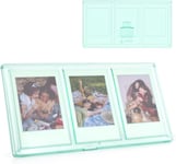 Ca E Photo 3 En 1 Avec Trois Ouvertures 2X3 Pouces - Mini Ca E Photo - Affichage Photo Transparent Compatible Avec Le Film /Polaroid Instax - Vert