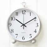 Wall Clock for Living Room Kitchen Retro Vintage Light Grey Home Bedroom Antique