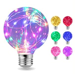 YSSMAO LED Edison String Light Ampoule E27 110V 220V G95 Coloré RVB Éclairage Cuisson Cuivre Bulbe Accueil Décor Location Vacances,Rouge