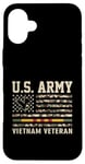 Coque pour iPhone 16 Plus Drapeau de l'armée américaine du Vietnam pour vétéran des États-Unis