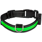 EYENIMAL Collier Lumineux Rechargeable USB pour Chien Vert 45 - 55 cm Taille M