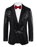 GRACE KARIN Homme Blazer Paillettes Soirée Veste Costume Un Bouton Col Châle