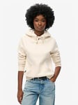 Superdry Luxe Metallic Logo Hoodie - Cream, Cream, Size 8, Women