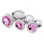 XR Pink Gem Glass_Plug_Anal Set