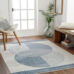 Surya Mombasa Tapis Géométrique Scandinave Abstrait - Grand Tapis Salon, Salle à Manger, Chambre, Cuisine - Tapis Design Boheme Chic, Berbere Moderne, Tapis Poil Court 160x216cm - Beige et Gris Clair