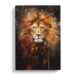 Leo Zodiac Gestural Art Canvas Print for Living Room Bedroom Home Office Décor, Wall Art Picture Ready to Hang, 30x20 Inch (76x50 cm)