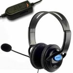 Deluxe Pro Headset Headphones Microphone With Mic Volume Control For PS4  And PC