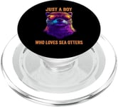 Just A Boy Who Loves Sea Otters Funny Otter Sunglasses PopSockets PopGrip for MagSafe