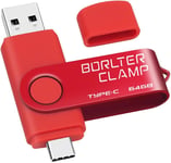 Clé Usb Type C 64 Go, Borlterclamp Mémoire Stick Double Connecteur Usb C 3.0 U Disque Flash Drive Pour Smartphone Android Samsung S10/S9/S8, Huawei Honor, Lg, Tablette Et Ordinateur (Rouge)[Q937]