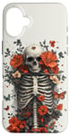 iPhone 16 Plus Skeleton Ribcage Anatomy with Flowers Butterflies Case