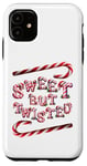 Coque pour iPhone 11 Sweet But Twisted. Bâtonnets de canne à sucre d'orge. Noël amusant