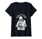 Womens Tech Support Halloween Funny Zombie Dead Computer IT Geek V-Neck T-Shirt