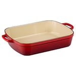 Le Creuset Plat Signature Rectangulaire en Fonte Émaillée, 37 cm, 6,6 L, 4,74 kg, Cerise, 20184370602422