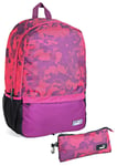 PUMA PURPLE & PINK BACKPACK + PENCIL CASE SET - WOMENS GIRLS RUCKSACK SCHOOL BAG