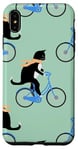 Coque pour iPhone XS Max Cat Riding Bicycle with neck warmer for cat & bike lovers