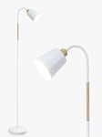 Lampadaire Sur Pied Blanc 360° Anten VILI | Pivotant Douille E27 max. 60W | Lampe de Canapé Moderne en métal avec hauteur 159cm | pour Salon Canapé Chambre à coucher, rétro en métal（sans ampoules）