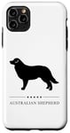 Coque pour iPhone 11 Pro Max Silhouette noire de berger australien