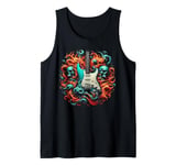 Rock N Roll Guitar Player Music Guitarist Skeleton Hand Tank Top