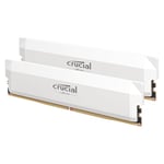 Crucial Pro RAM DDR5 32Go Kit (2x16Go) 6400MHz CL38, Mémoire Overclocking Gaming, Intel XMP 3.0 / AMD Expo, (PC) Mémoire RAM 32Go DDR5, Blanc - CP2K16G64C38U5W