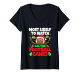 Womens To Watch All The Football Games Christmas Funny Xmas Holiday V-Neck T-Shirt